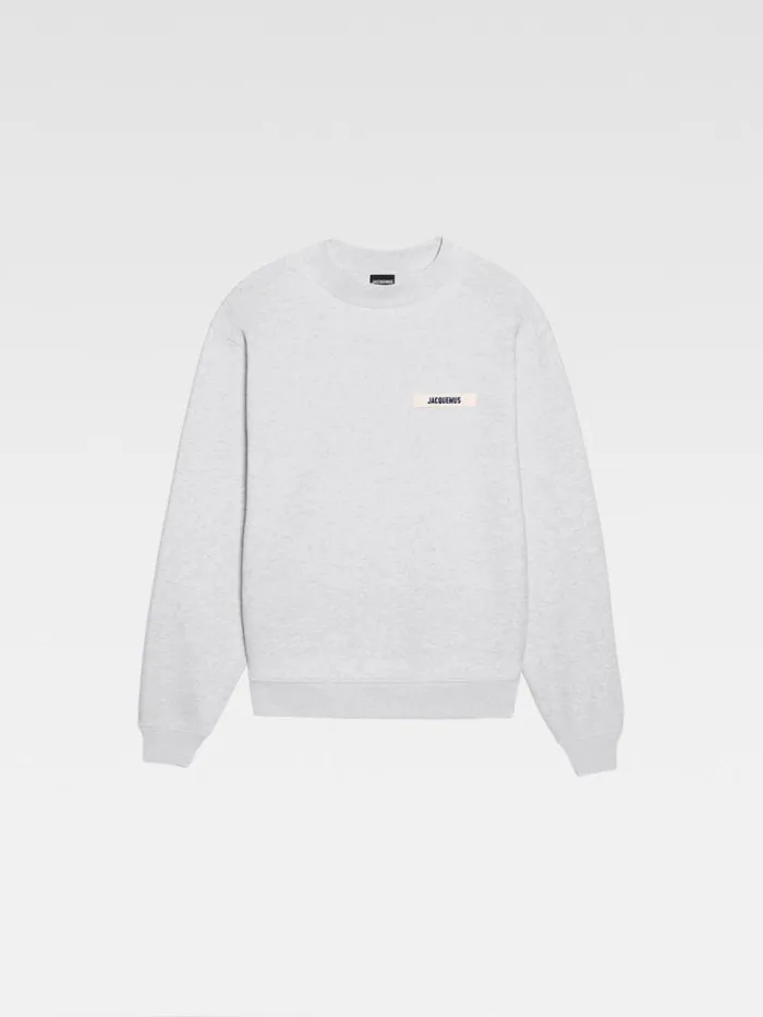 JACQUEMUS The Gros Grain Sweatshirt Grey WomenMen Sweatshirts and Joggings JACQUEMUS The Gros Grain Sweatshirt Grey WomenMen Sweatshirts and Joggings
