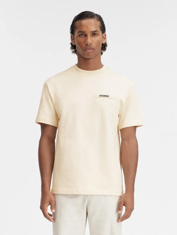 JACQUEMUS The Gros Grain Tshirt Beige WomenMen Tshirts