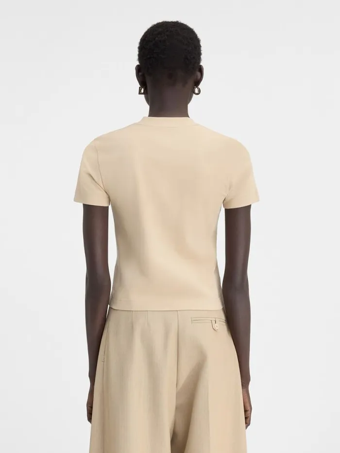 JACQUEMUS The Gros Grain Tshirt Beige Women Tshirts