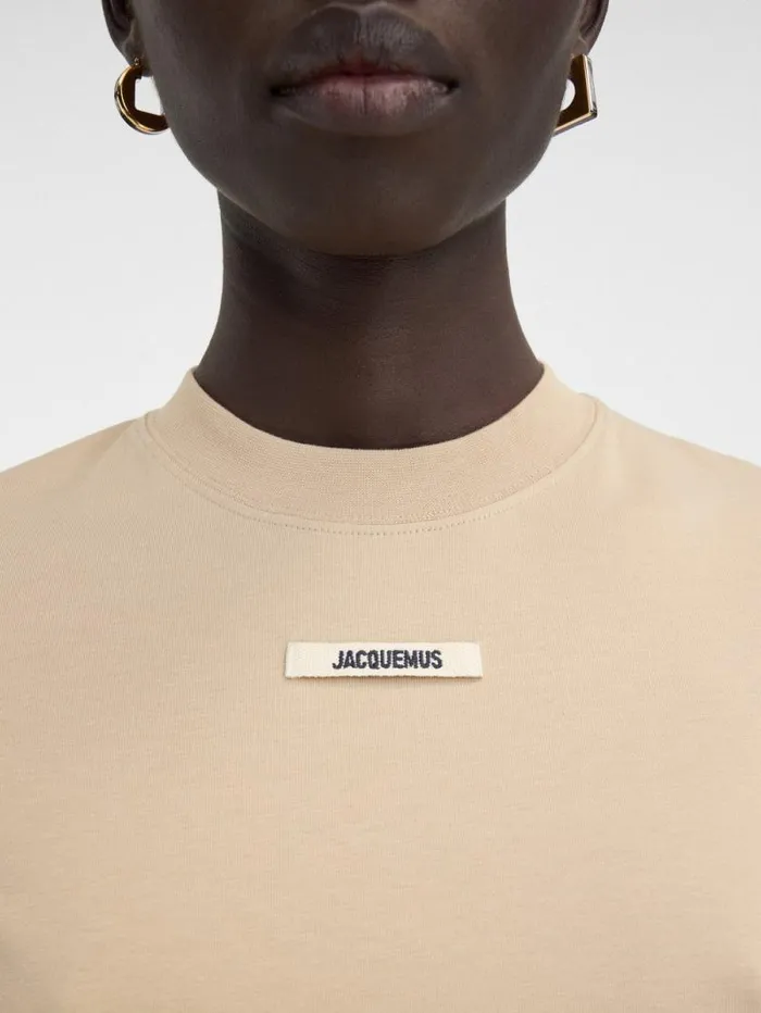 JACQUEMUS The Gros Grain Tshirt Beige Women Tshirts