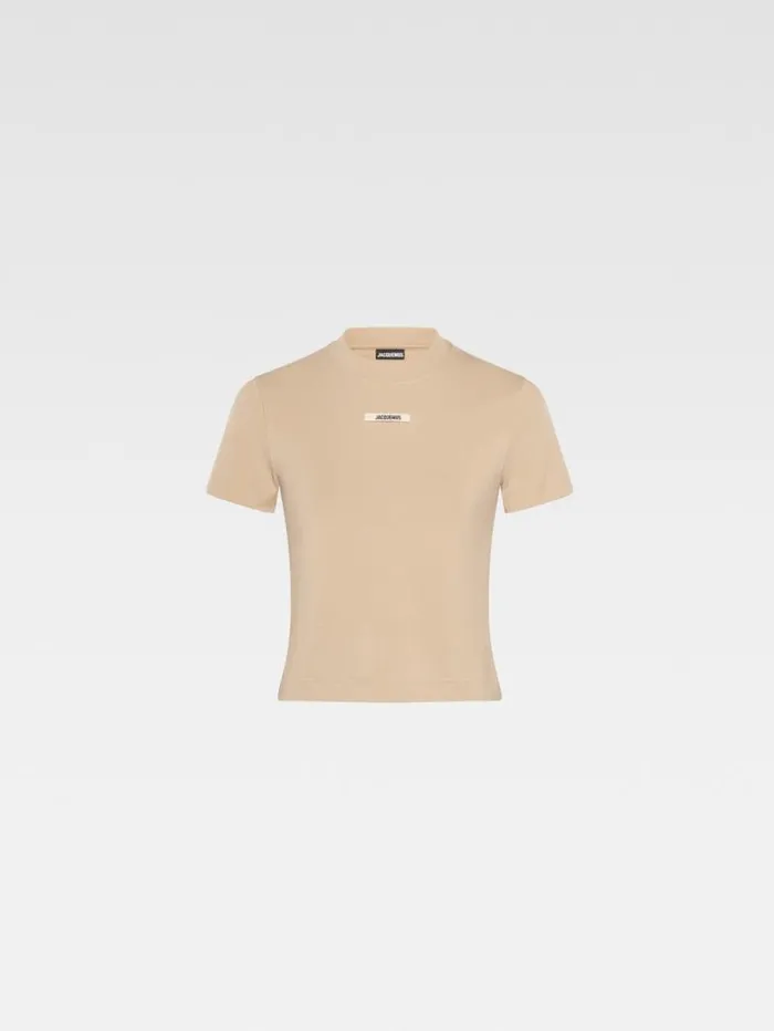 JACQUEMUS The Gros Grain Tshirt Beige Women Tshirts