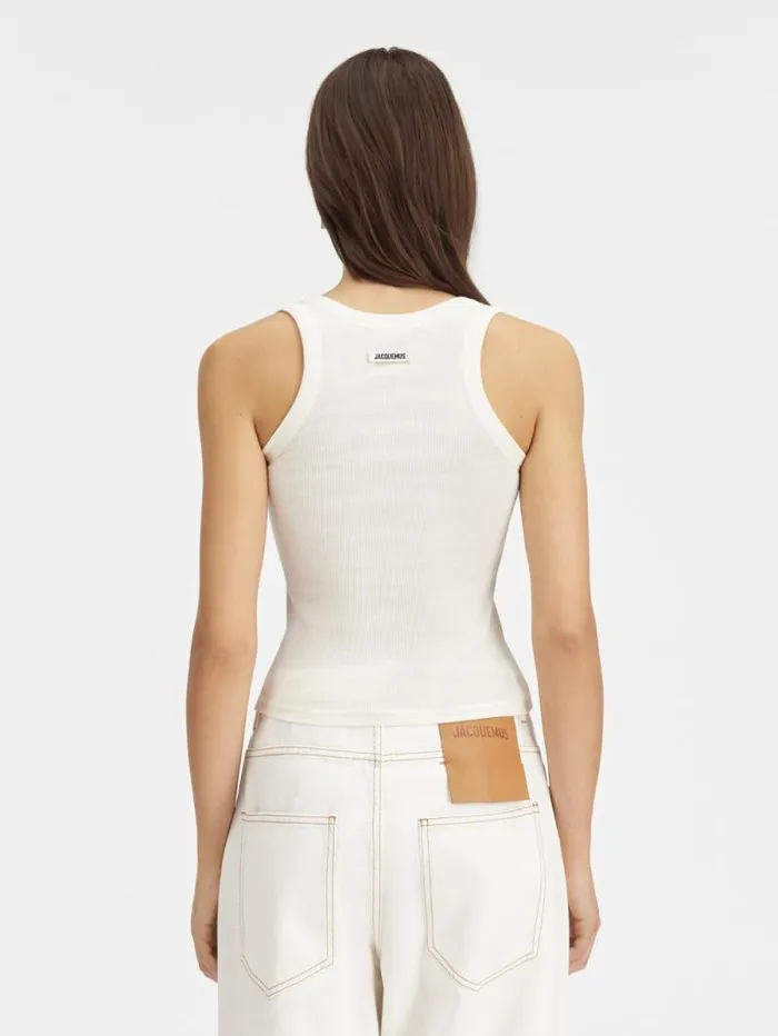 JACQUEMUS The Gros Grain Tank Top White Women Tops and Shirts JACQUEMUS The Gros Grain Tank Top White Women Tops and Shirts