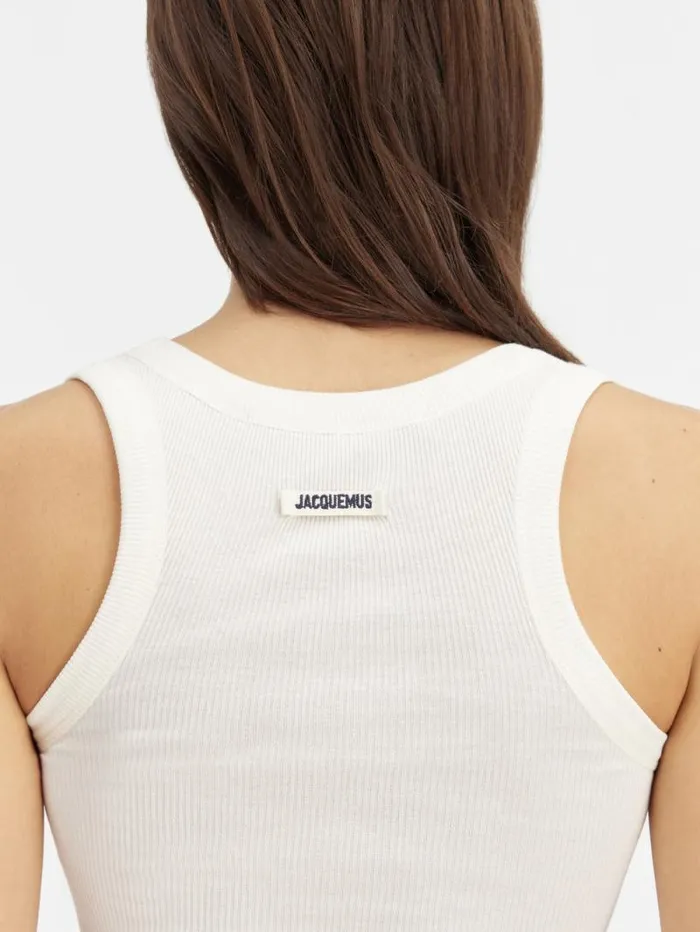 JACQUEMUS The Gros Grain Tank Top White Women Tops and Shirts JACQUEMUS The Gros Grain Tank Top White Women Tops and Shirts