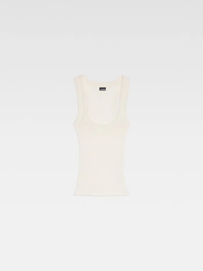 JACQUEMUS The Gros Grain Tank Top White Women Tops and Shirts JACQUEMUS The Gros Grain Tank Top White Women Tops and Shirts
