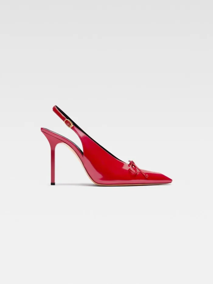 JACQUEMUS The High Cubisto Slingbacks Red Women Shoes