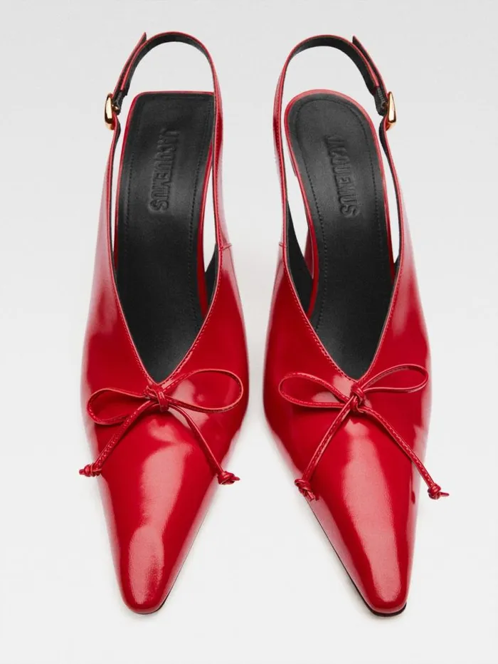 JACQUEMUS The High Cubisto Slingbacks Red Women Shoes