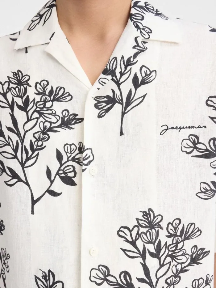JACQUEMUS The Jean Shirt Print Black Flowers Men Shirts JACQUEMUS The Jean Shirt Print Black Flowers Men Shirts