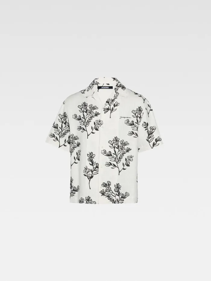 JACQUEMUS The Jean Shirt Print Black Flowers Men Shirts JACQUEMUS The Jean Shirt Print Black Flowers Men Shirts