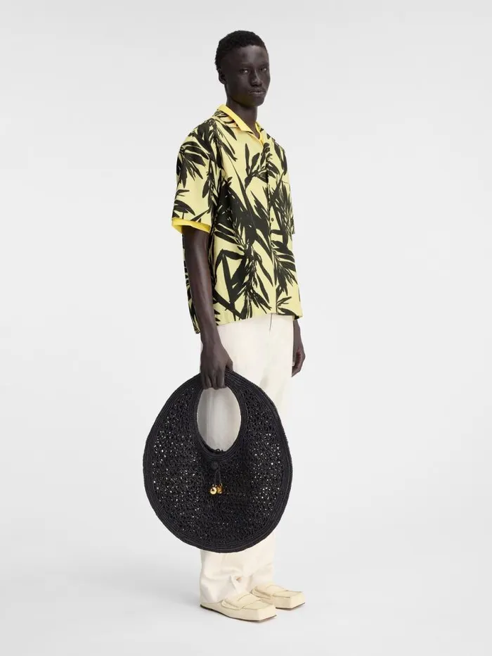 JACQUEMUS The Jean Shirt Print Foliage Black Yellow Men Shirts JACQUEMUS The Jean Shirt Print Foliage Black Yellow Men Shirts