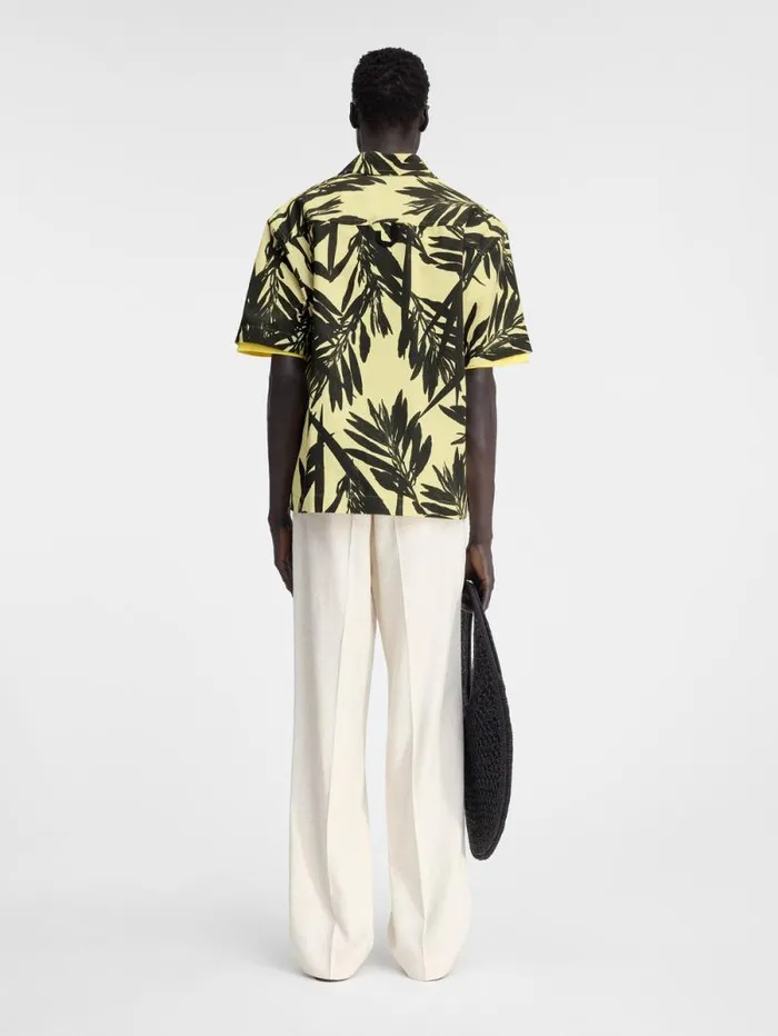 JACQUEMUS The Jean Shirt Print Foliage Black Yellow Men Shirts JACQUEMUS The Jean Shirt Print Foliage Black Yellow Men Shirts
