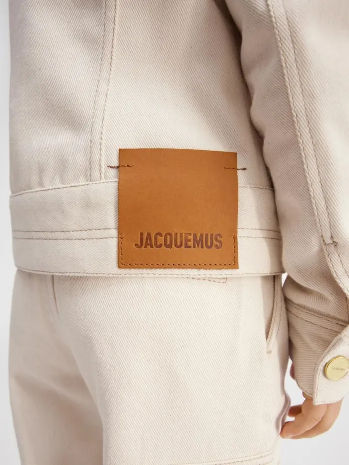 JACQUEMUS The Kids039 DeNmes Denim Jacket Offwhite WomenMen Tops