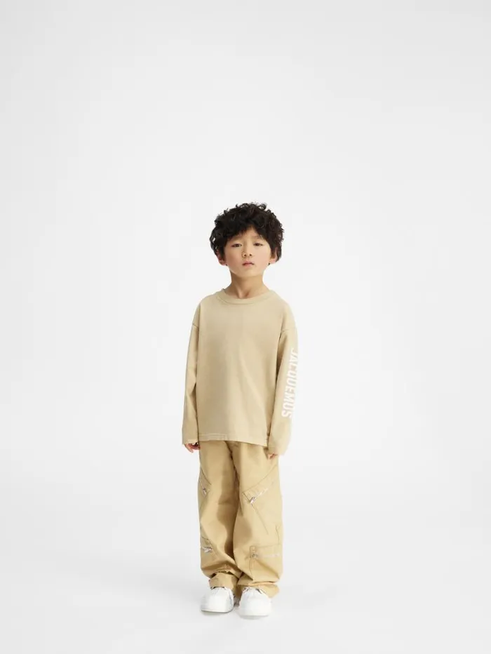 JACQUEMUS The Kids039 Longsleeve Tshirt Dark Beige WomenMen Tops