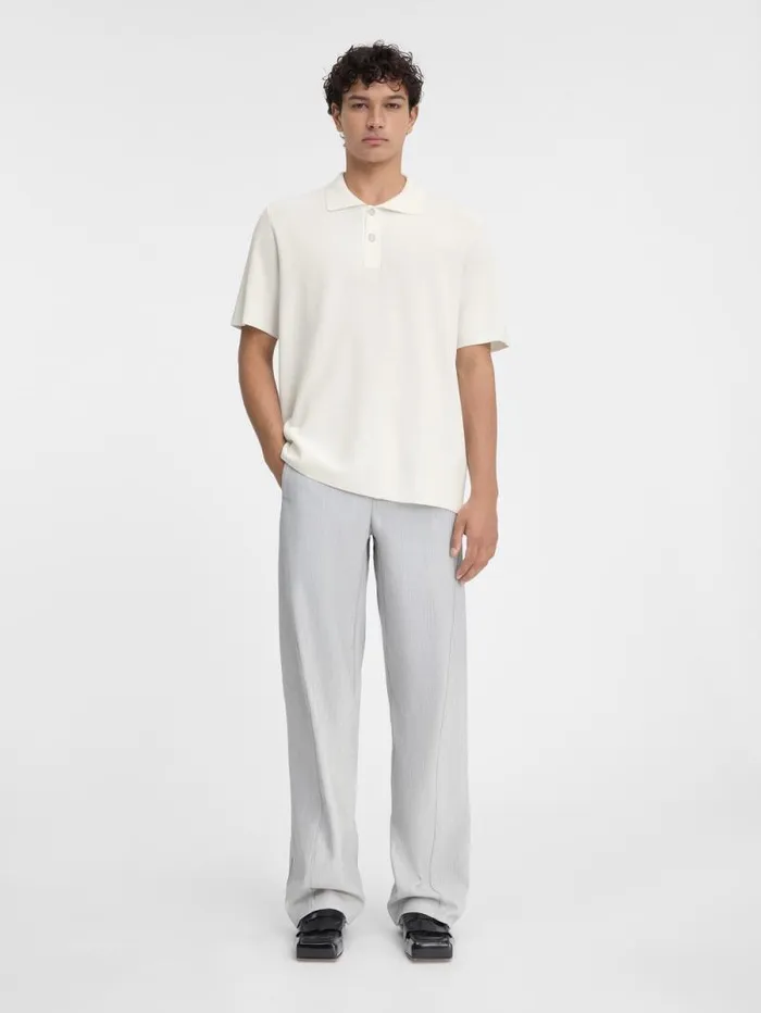 JACQUEMUS The Knit Polo Shirt Offwhite Men Knits
