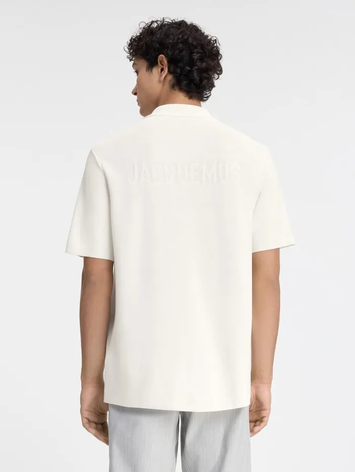 JACQUEMUS The Knit Polo Shirt Offwhite Men Knits JACQUEMUS The Knit Polo Shirt Offwhite Men Knits