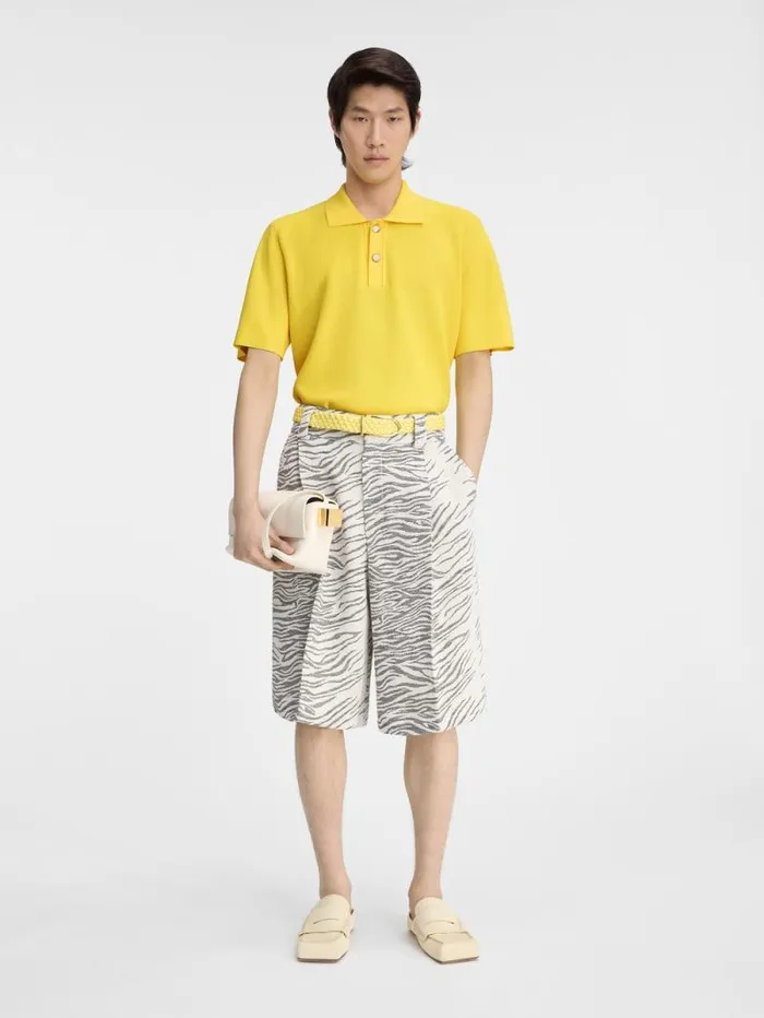 JACQUEMUS The Knit Polo Shirt Yellow Men Knits