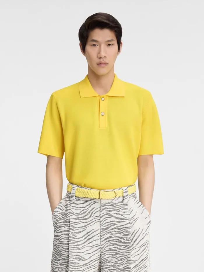 JACQUEMUS The Knit Polo Shirt Yellow Men Knits JACQUEMUS The Knit Polo Shirt Yellow Men Knits