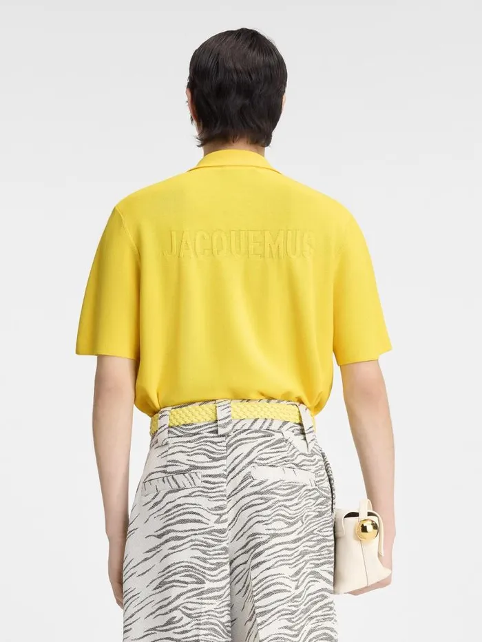 JACQUEMUS The Knit Polo Shirt Yellow Men Knits JACQUEMUS The Knit Polo Shirt Yellow Men Knits