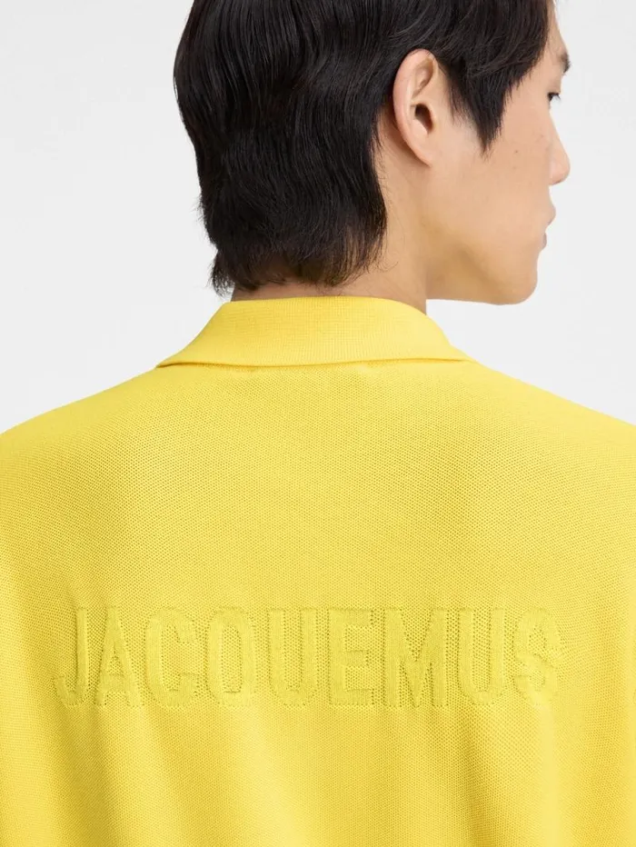 JACQUEMUS The Knit Polo Shirt Yellow Men Knits JACQUEMUS The Knit Polo Shirt Yellow Men Knits