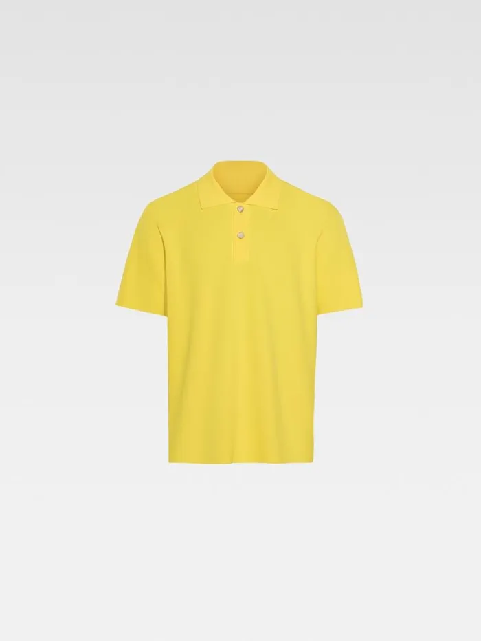 JACQUEMUS The Knit Polo Shirt Yellow Men Knits JACQUEMUS The Knit Polo Shirt Yellow Men Knits
