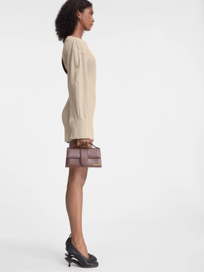 JACQUEMUS The Large Bambino Brown Women Crossbody and Handbags JACQUEMUS The Large Bambino Brown Women Crossbody and Handbags