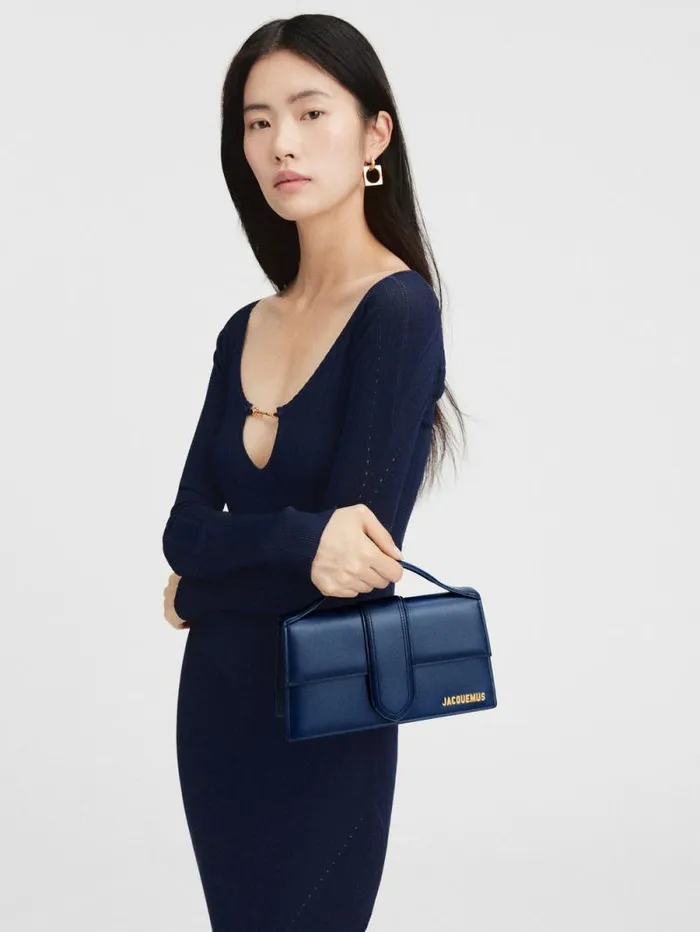 JACQUEMUS The Large Bambino Dark Navy Women Crossbody and Handbags JACQUEMUS The Large Bambino Dark Navy Women Crossbody and Handbags