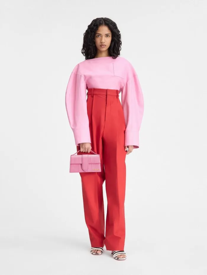 JACQUEMUS The Large Bambino Pale Pink Women Crossbody and Handbags JACQUEMUS The Large Bambino Pale Pink Women Crossbody and Handbags