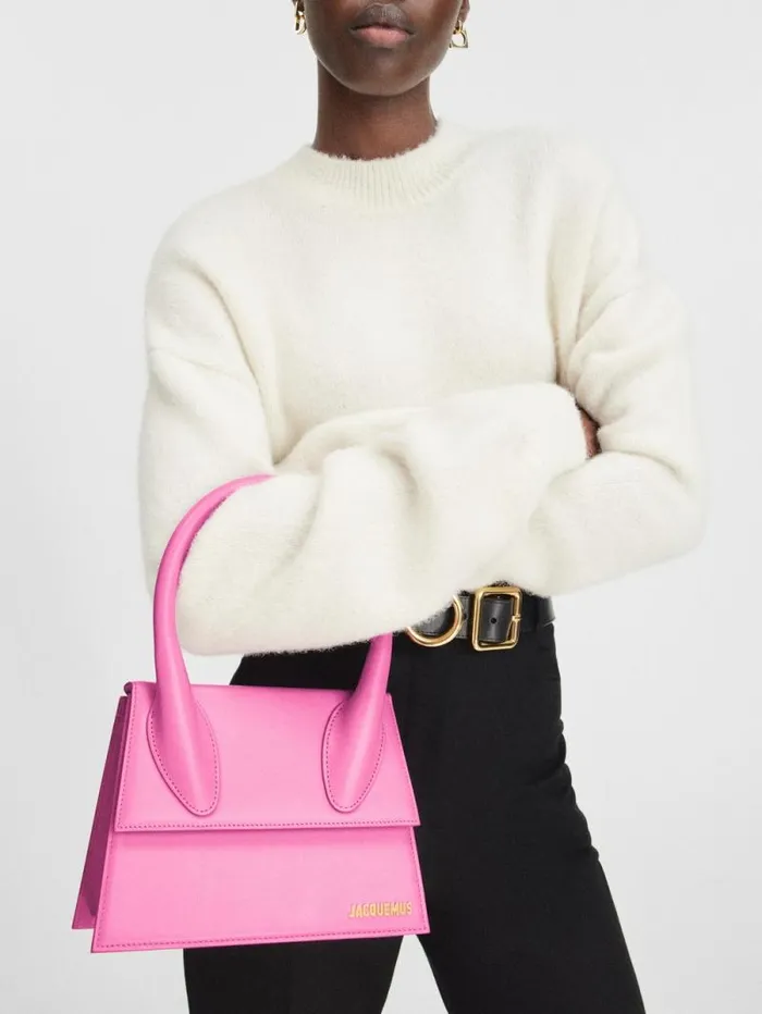 JACQUEMUS The Large Chiquito Pink Women Crossbody and Handbags JACQUEMUS The Large Chiquito Pink Women Crossbody and Handbags