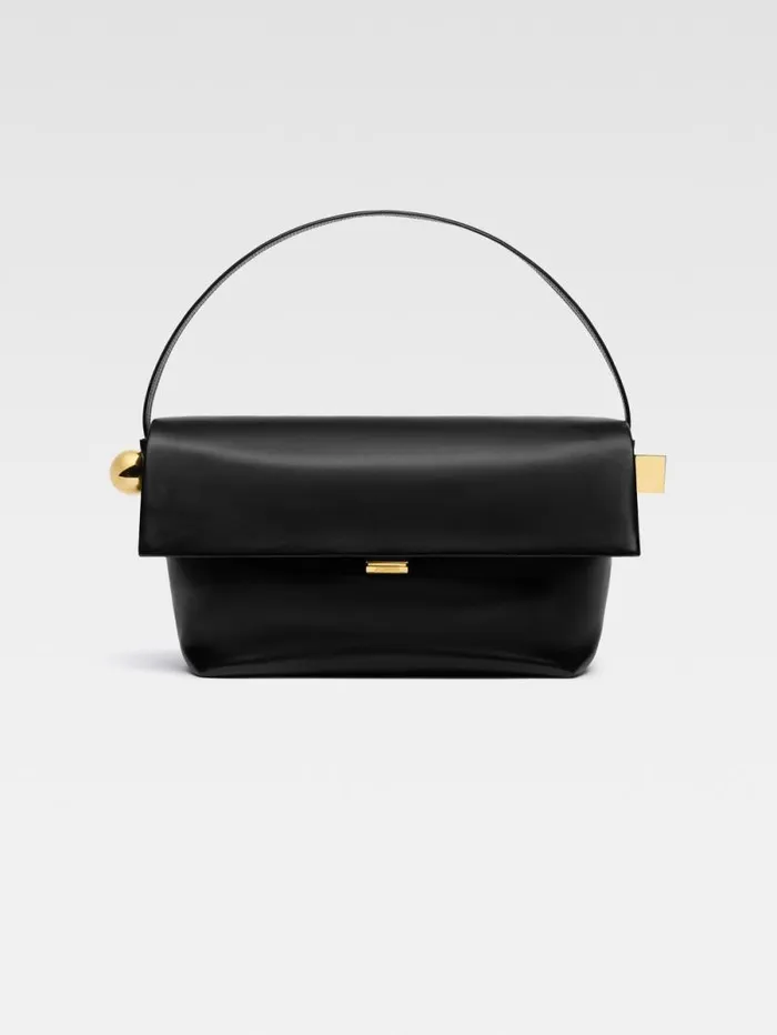 JACQUEMUS The Large Rond Carr Black Women Shoulder Bags
