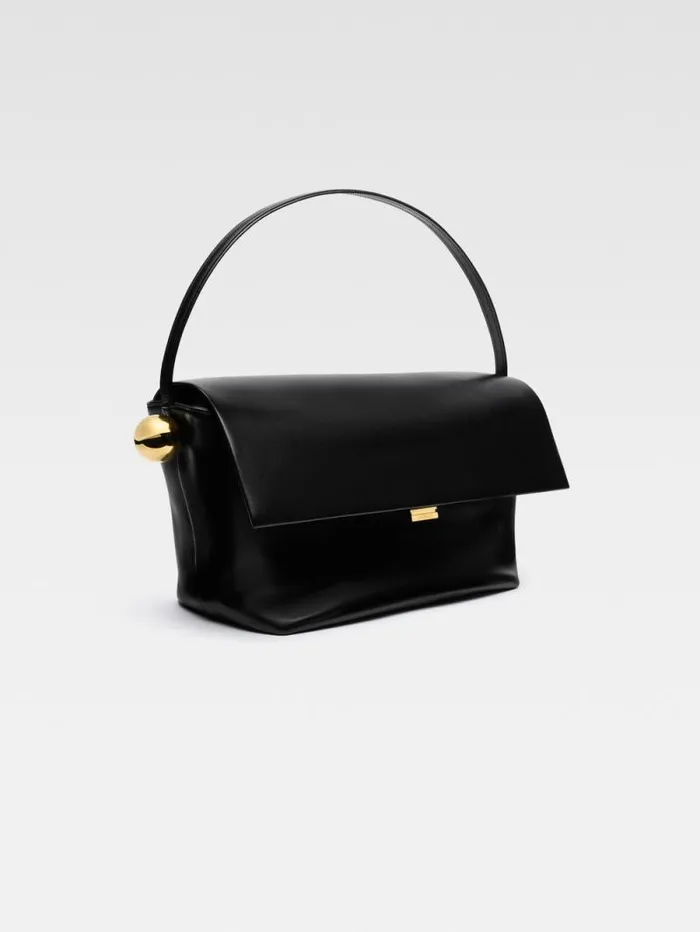 JACQUEMUS The Large Rond Carr Black Women Shoulder Bags