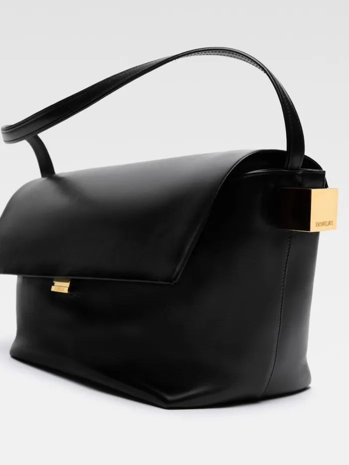 JACQUEMUS The Large Rond Carr Black Women Shoulder Bags