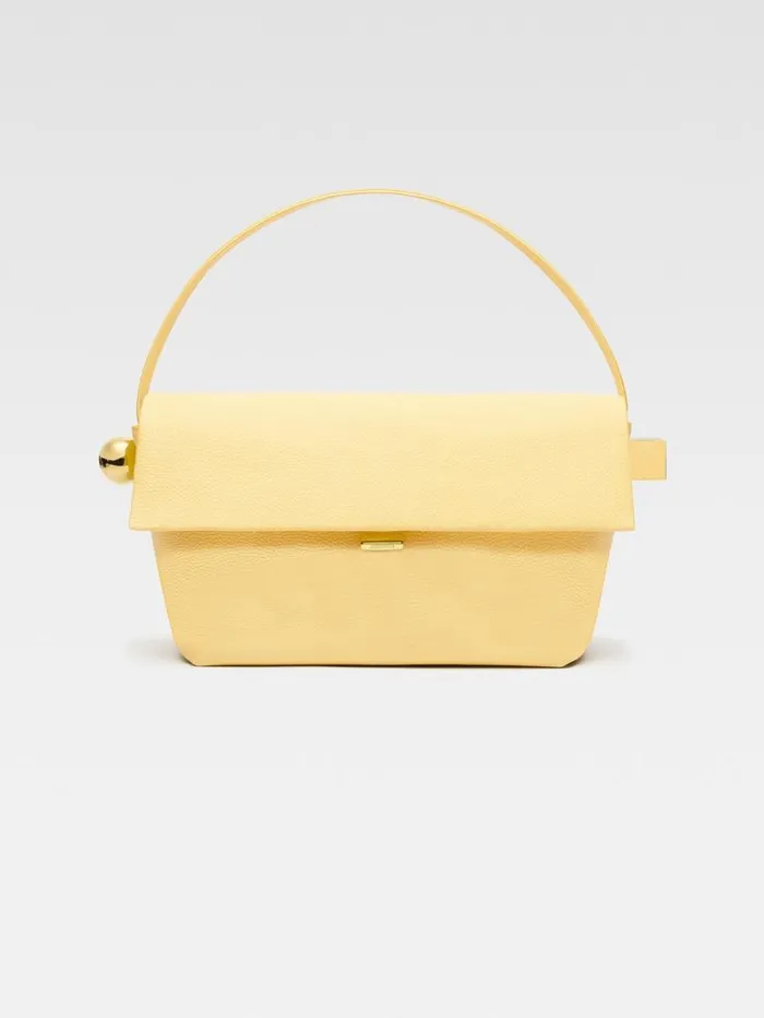 JACQUEMUS The Large Rond Carr Light Yellow Women Shoulder Bags