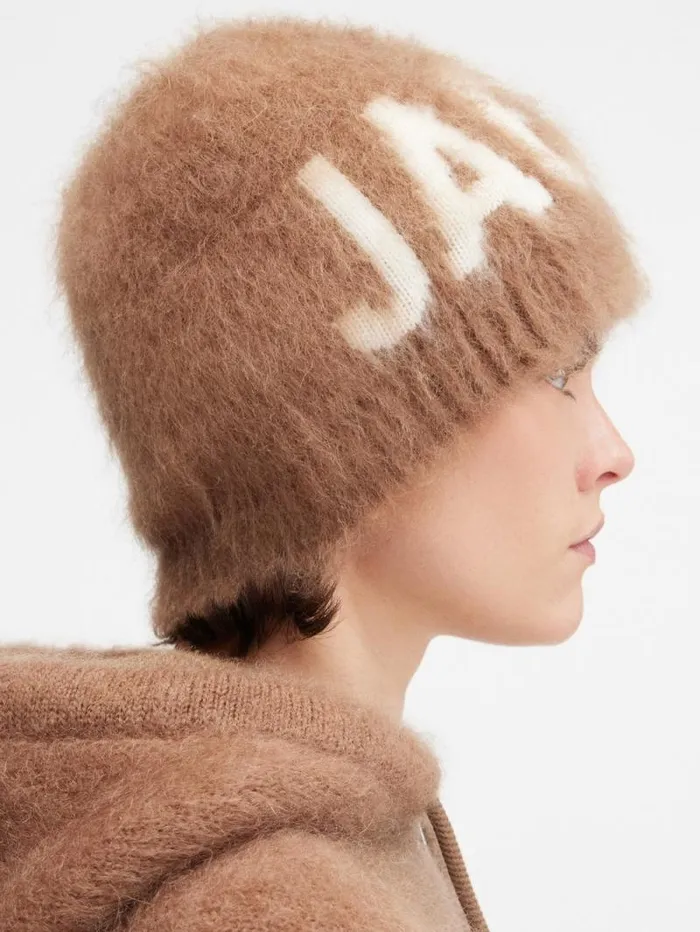 JACQUEMUS The Logo Beanie Camel WomenMen Scarves Beanies and Gloves