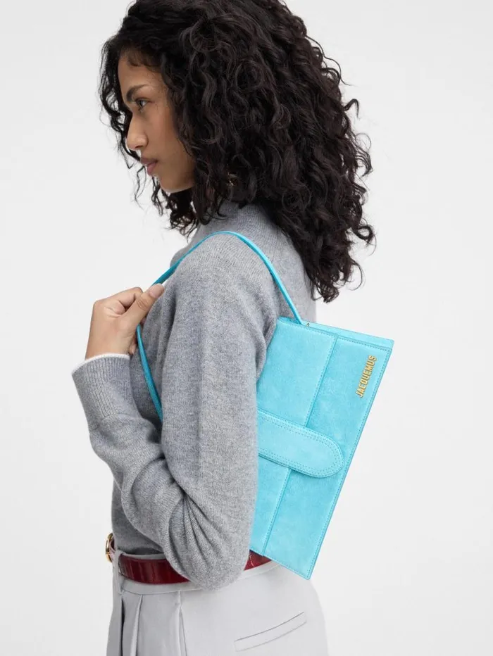 JACQUEMUS The Long Bambino Light Turquoise Women Shoulder Bags JACQUEMUS The Long Bambino Light Turquoise Women Shoulder Bags