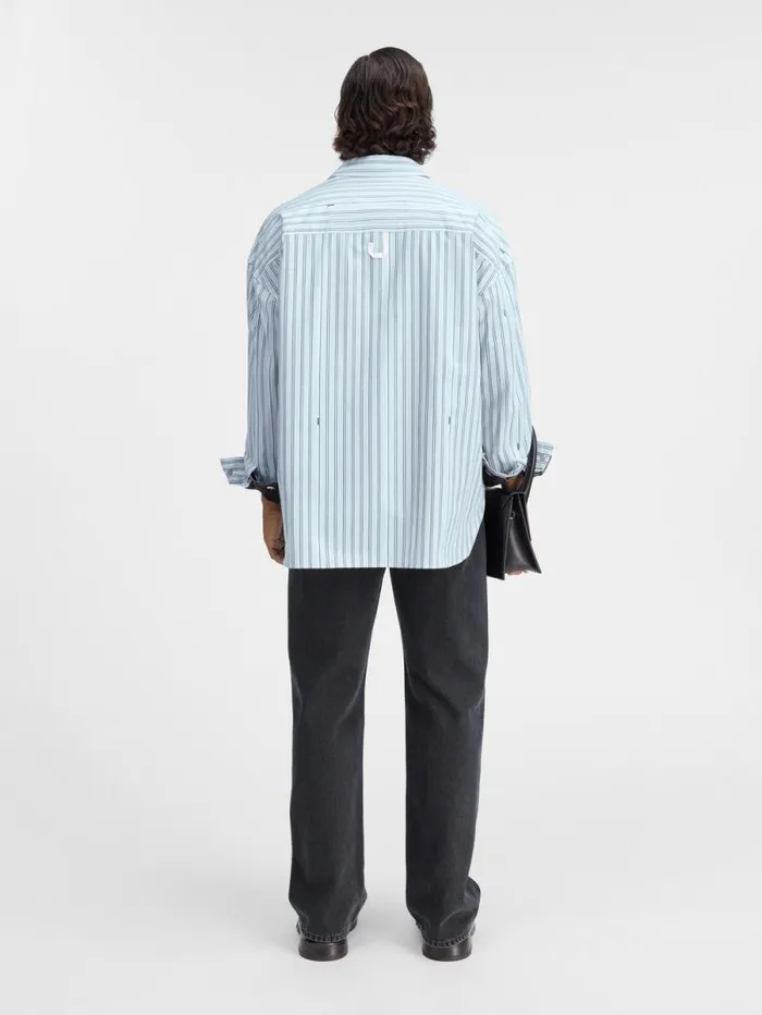 JACQUEMUS The Longsleeve Shirt Print Blue Stripes Men Shirts JACQUEMUS The Longsleeve Shirt Print Blue Stripes Men Shirts