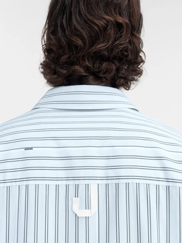 JACQUEMUS The Longsleeve Shirt Print Blue Stripes Men Shirts JACQUEMUS The Longsleeve Shirt Print Blue Stripes Men Shirts