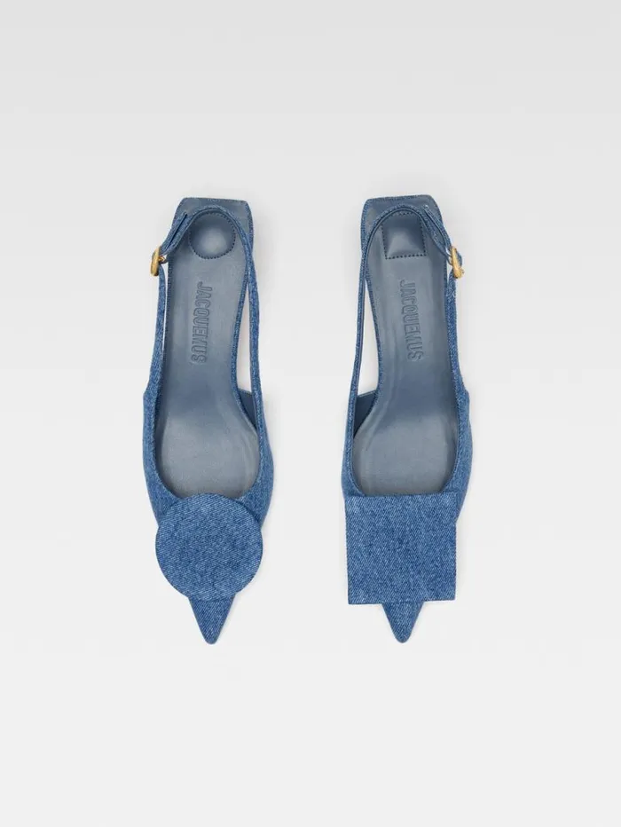 JACQUEMUS The Low Duelo Slingbacks Blue Women Shoes JACQUEMUS The Low Duelo Slingbacks Blue Women Shoes