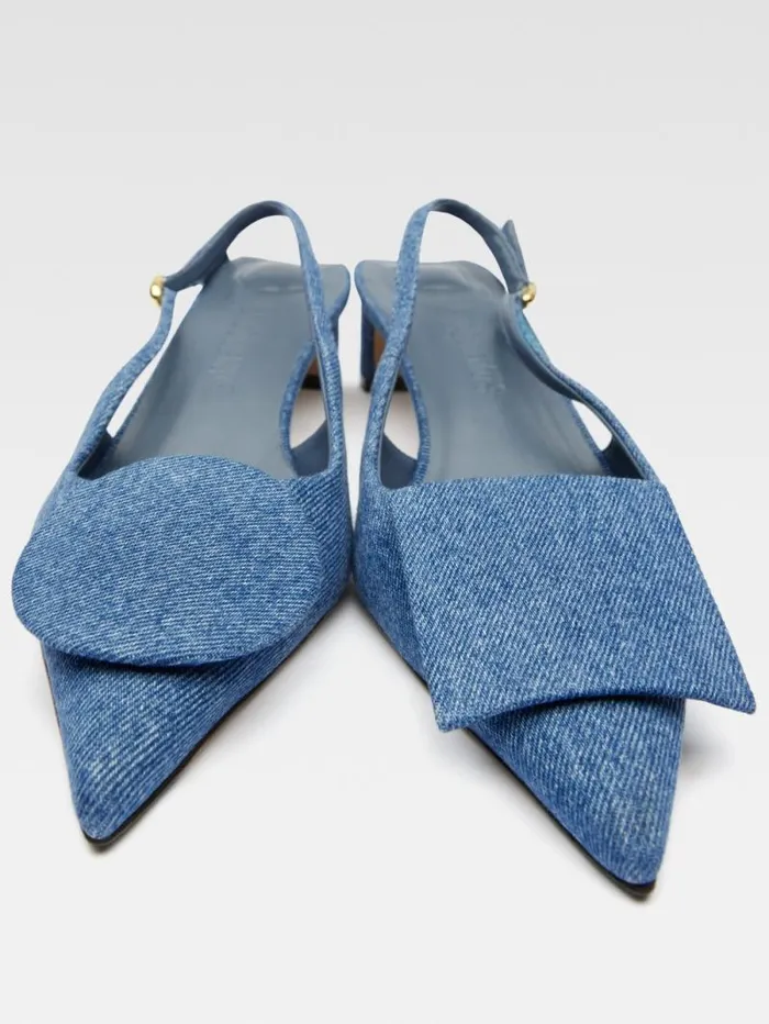 JACQUEMUS The Low Duelo Slingbacks Blue Women Shoes JACQUEMUS The Low Duelo Slingbacks Blue Women Shoes
