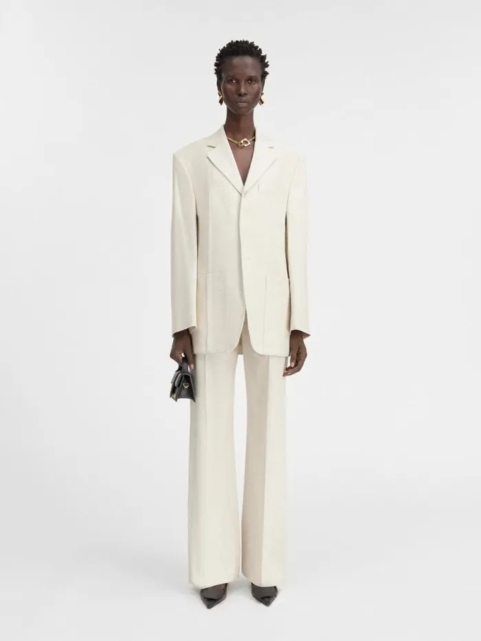 JACQUEMUS The Man039s Jacket Light Beige Women Coats and Jackets