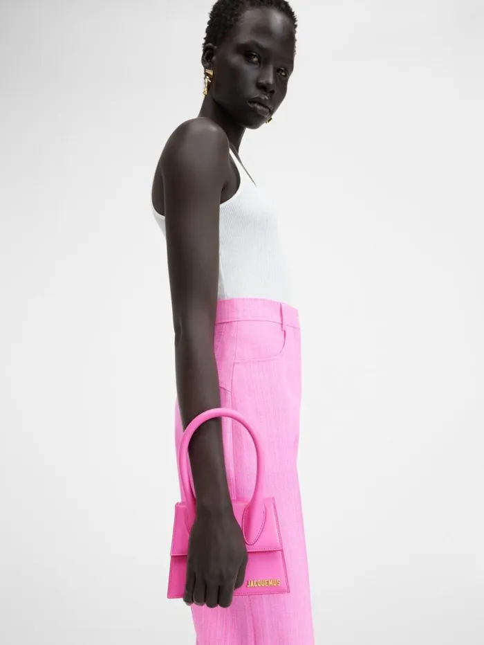 JACQUEMUS The Medium Chiquito Pink Women Crossbody and Handbags JACQUEMUS The Medium Chiquito Pink Women Crossbody and Handbags
