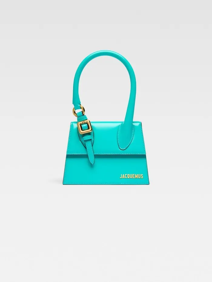 JACQUEMUS The Medium Chiquito With Buckle Turquoise Women Crossbody and Handbags