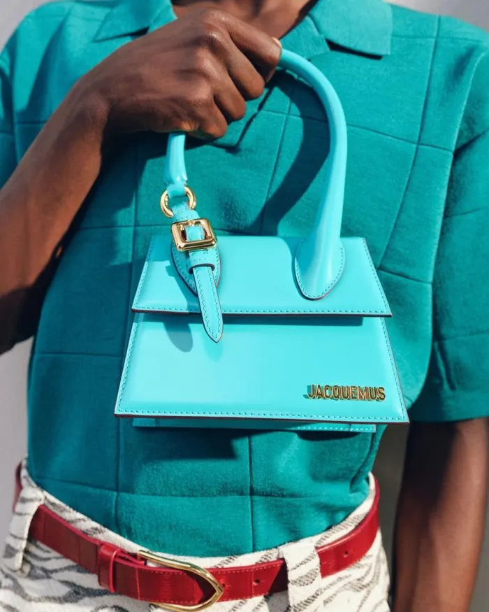 JACQUEMUS The Medium Chiquito With Buckle Turquoise Women Crossbody and Handbags