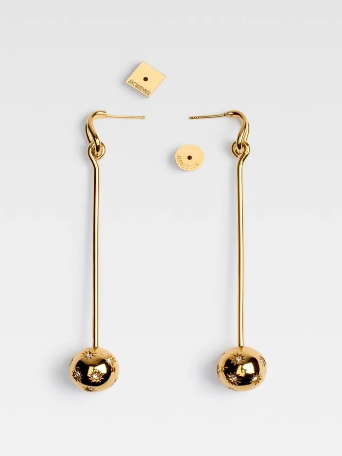 JACQUEMUS The Nodo Earrings Gold Crystal Women Jewellery JACQUEMUS The Nodo Earrings Gold Crystal Women Jewellery