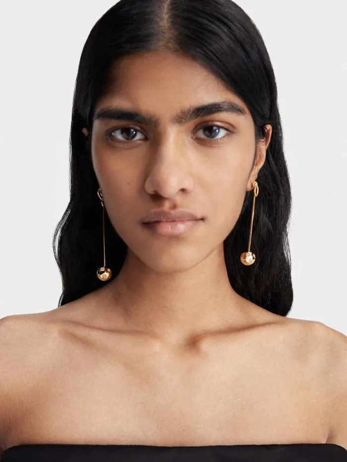 JACQUEMUS The Nodo Earrings Gold Crystal Women Jewellery JACQUEMUS The Nodo Earrings Gold Crystal Women Jewellery