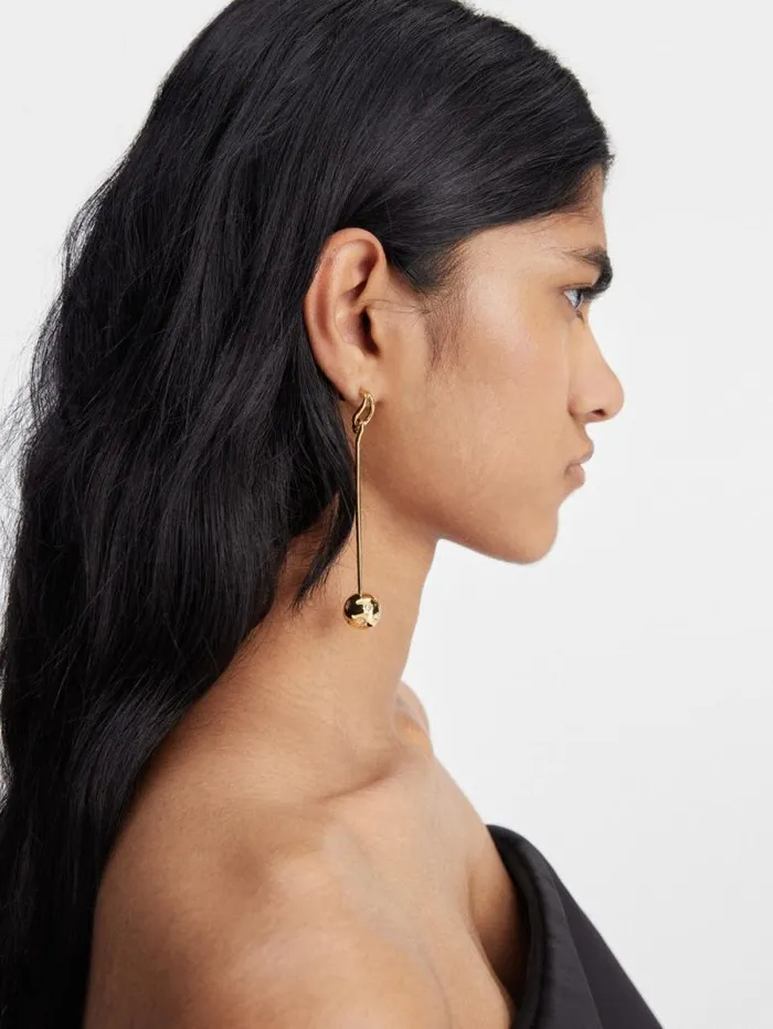 JACQUEMUS The Nodo Earrings Gold Crystal Women Jewellery JACQUEMUS The Nodo Earrings Gold Crystal Women Jewellery