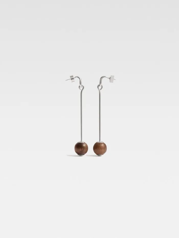 JACQUEMUS The Nodo Earrings Silver Brown Women Jewellery