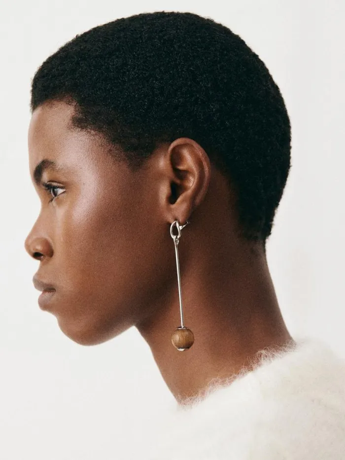 JACQUEMUS The Nodo Earrings Silver Brown Women Jewellery JACQUEMUS The Nodo Earrings Silver Brown Women Jewellery