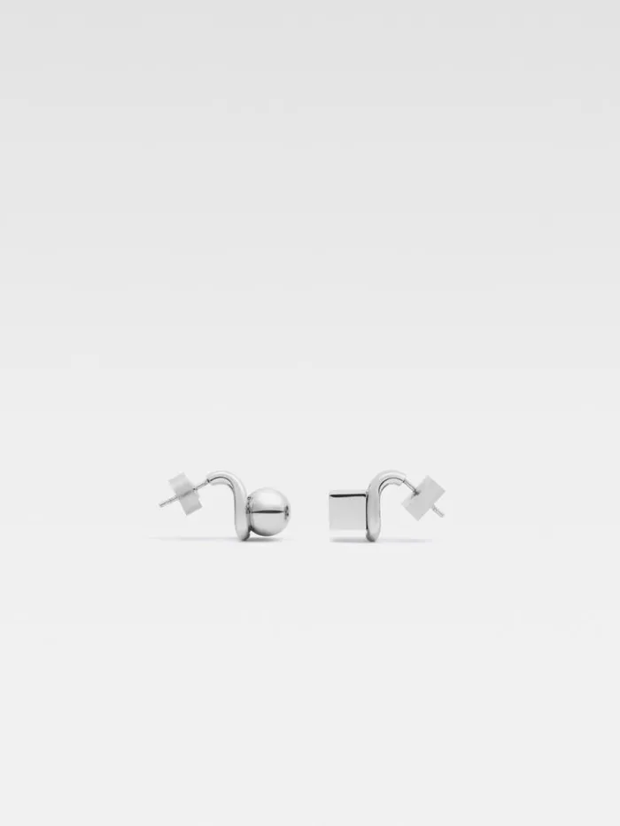 JACQUEMUS The Nodo Stud Earrings Silver Women Jewellery