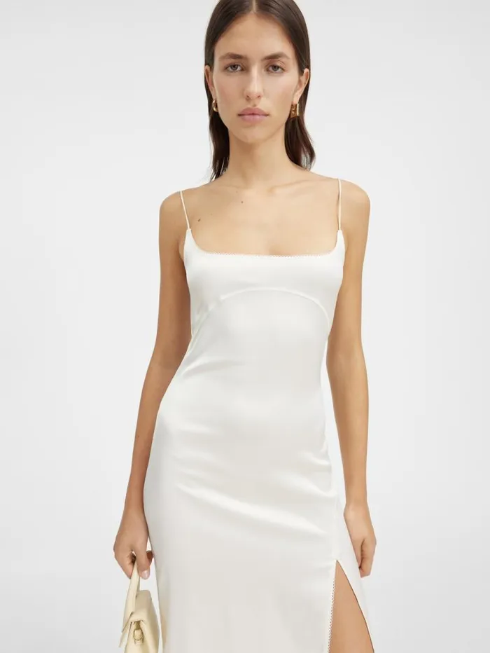 JACQUEMUS The Notte Dress Offwhite Women Dresses and Skirts JACQUEMUS The Notte Dress Offwhite Women Dresses and Skirts