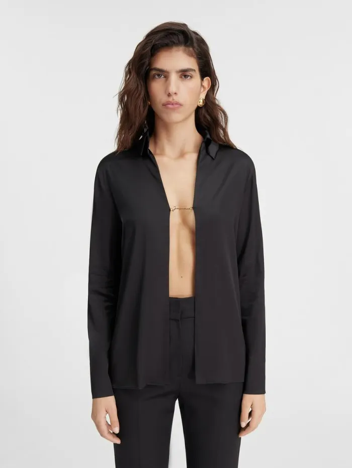 JACQUEMUS The Notte Shirt Black Women Tops and Shirts JACQUEMUS The Notte Shirt Black Women Tops and Shirts