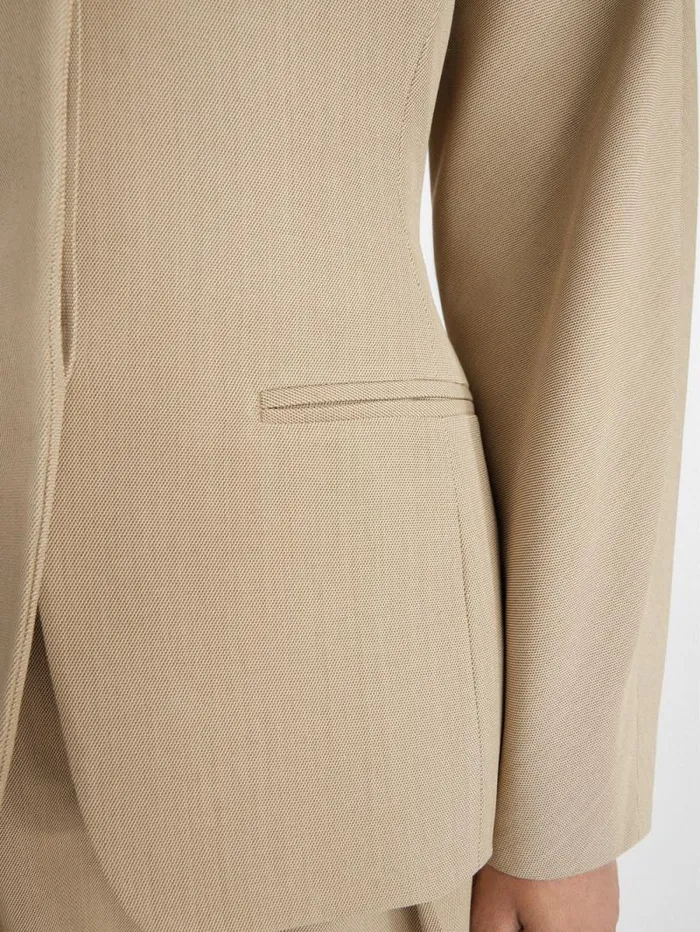 JACQUEMUS The Ovalo Jacket Beige Women Coats and Jackets JACQUEMUS The Ovalo Jacket Beige Women Coats and Jackets
